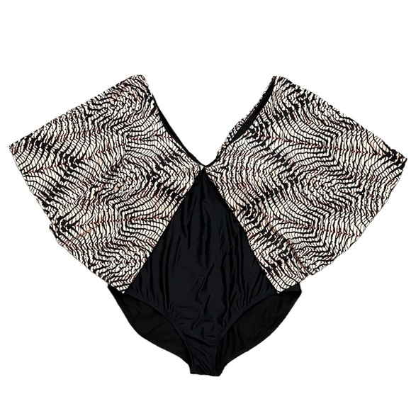 Raisins Swimsuit Stingray Flounce One Piece 24W - Picture 3 of 8